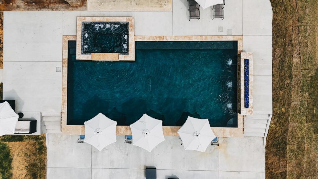 bird pov outdoor pool