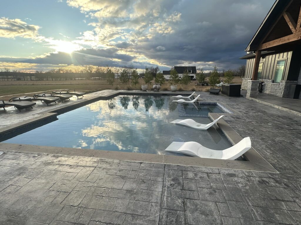 outdoor pool at dawn